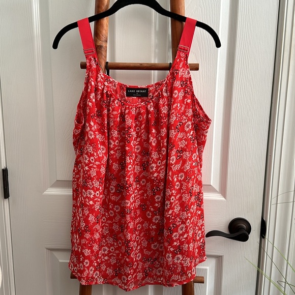 Lane Bryant Scoop Neck Cami, Red Floral & Fuchsia Floral. Size 20 NWOT - Picture 4 of 14